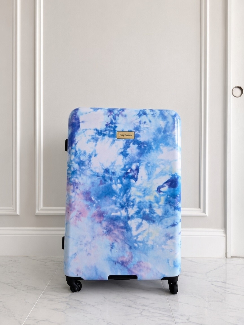 Juicy Couture Blue and Purple Tie-Dye Hardshell Luggage